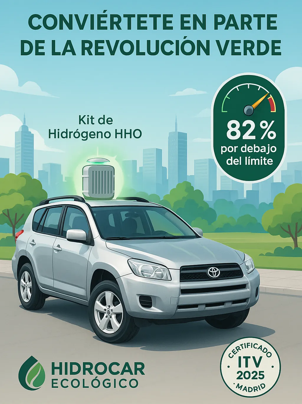 Toyota RAV4 Diésel Reduce sus Emisiones un 82% por Debajo del Límite Gracias a HIDROCAR ECOLÓGICO